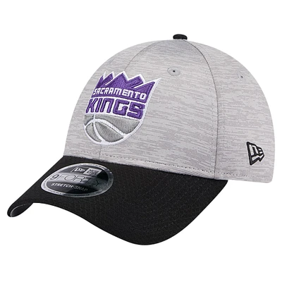 Men's New Era Heather Gray/Black Sacramento Kings Active Digi-Tech Two-Tone 9FORTY Adjustable Hat