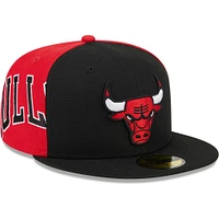 Men's New Era Black/Red Chicago Bulls Gameday Wordmark 59FIFTY Fitted Hat