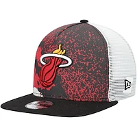 Youth New Era Black Miami Heat Court Sport 9FIFTY Snapback Hat