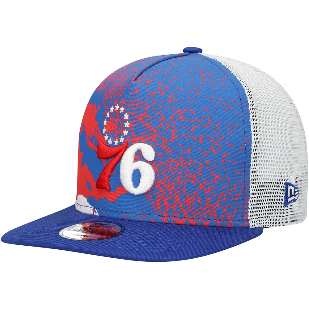 Youth New Era Royal Philadelphia 76ers Court Sport 9FIFTY Snapback Hat