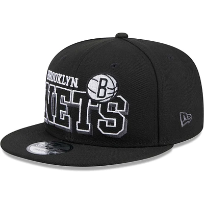 Men's New Era Black Brooklyn Nets Gameday 9FIFTY Snapback Hat