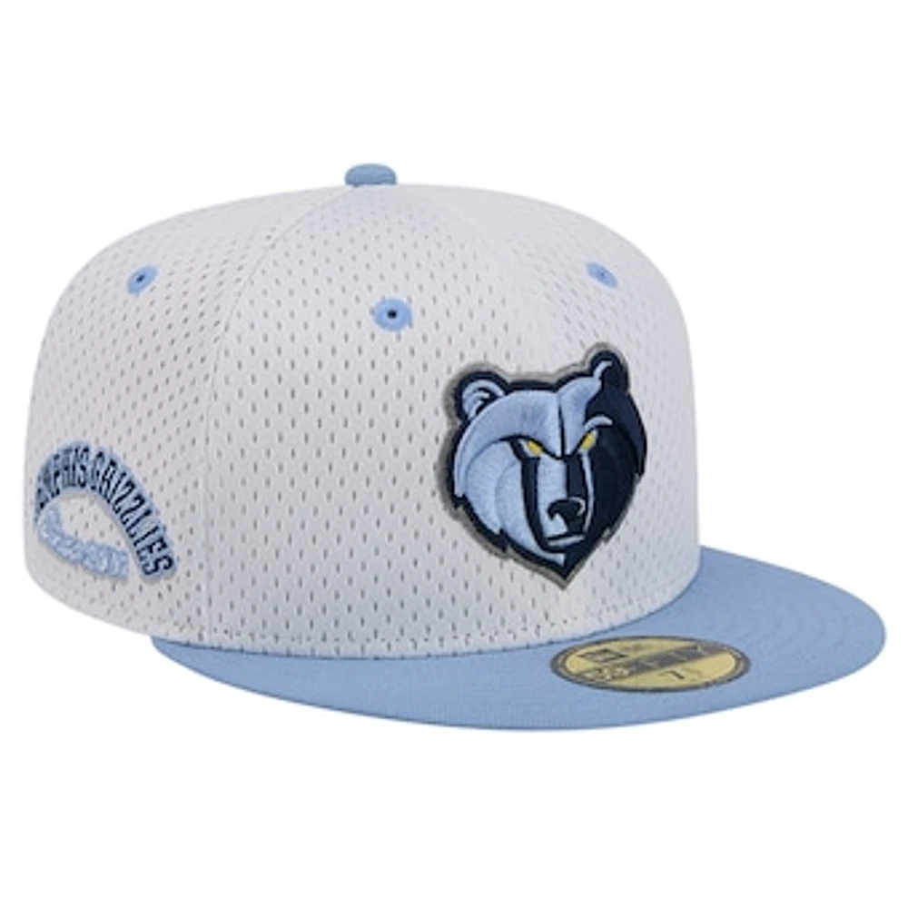 Men's New Era White/Light Blue Memphis Grizzlies Throwback 2Tone 59FIFTY Fitted Hat