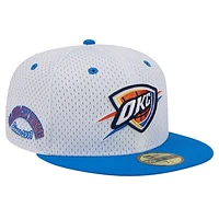 Men's New Era White/Blue Oklahoma City Thunder Throwback 2Tone 59FIFTY Fitted Hat