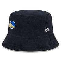 Men's New Era Black Golden State Warriors Court Sport Terry Bucket Hat