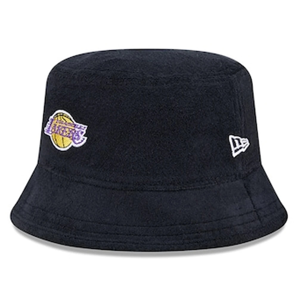 Men's New Era Black Los Angeles Lakers Court Sport Terry Bucket Hat