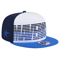 Men's New Era White/Blue Dallas Mavericks Throwback Gradient Tech Font 9FIFTY Snapback Hat