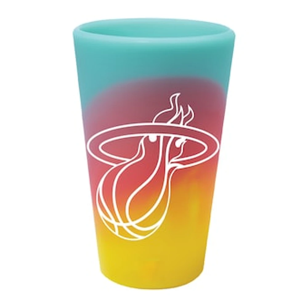 WinCraft Miami Heat 16oz. Fashion Silicone Pint Glass