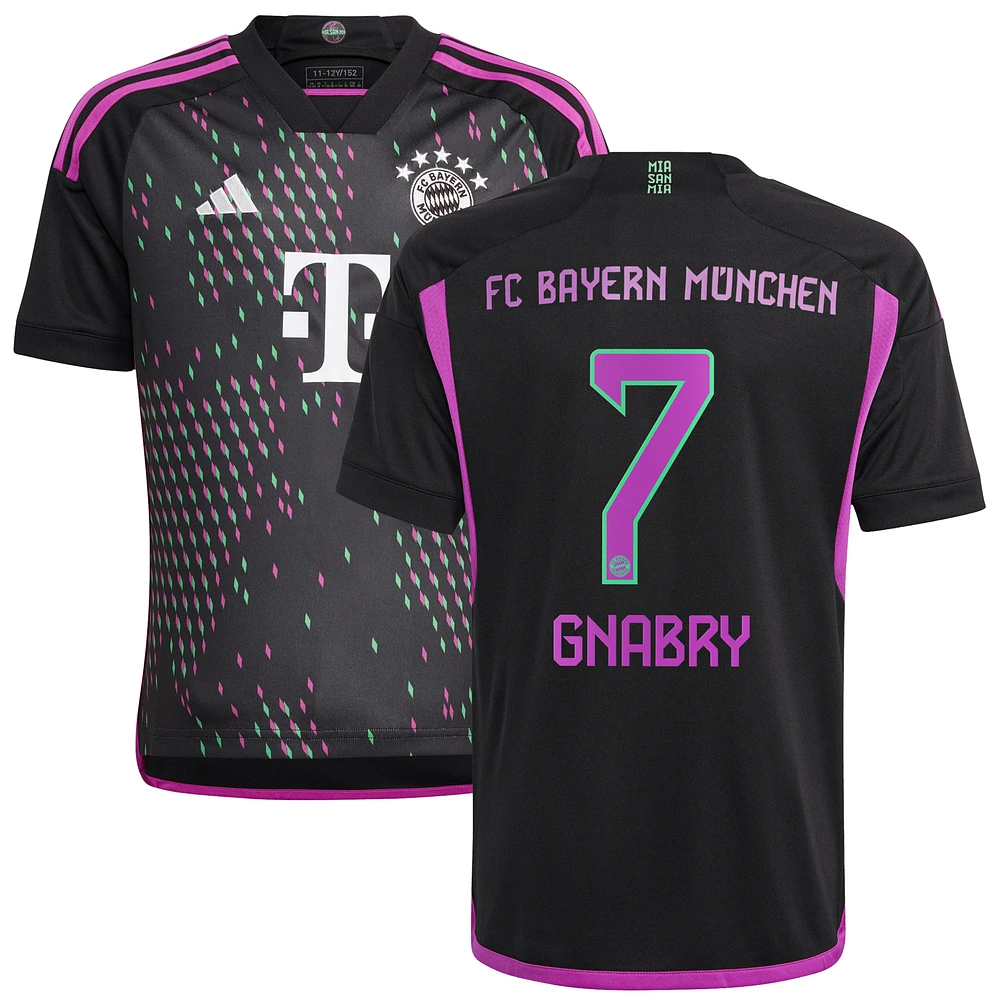 Youth adidas Serge Gnabry Black Bayern Munich 2023/24 Away Replica Player Jersey