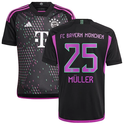 Youth adidas Thomas Müller Black Bayern Munich 2023/24 Away Replica Player Jersey