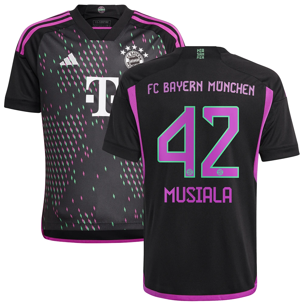 Youth adidas Jamal Musiala Black Bayern Munich 2023/24 Away Replica Player Jersey