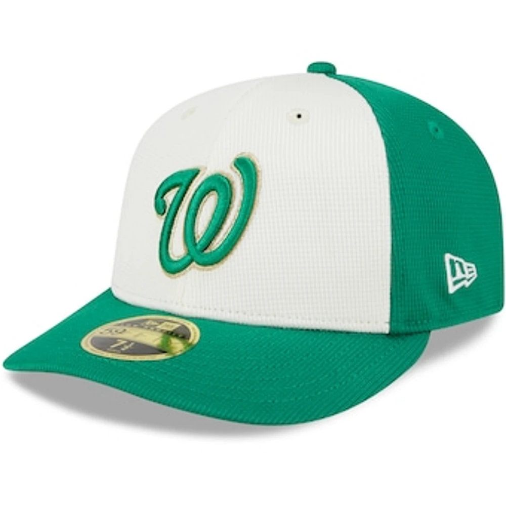 Men's New Era White/Green Washington Nationals 2024 St. Patrick's Day Low Profile 59FIFTY Fitted Hat