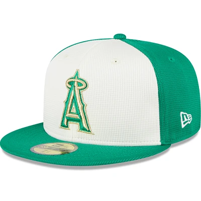 Men's New Era White/Green Los Angeles Angels 2024 St. Patrick's Day 59FIFTY Fitted Hat