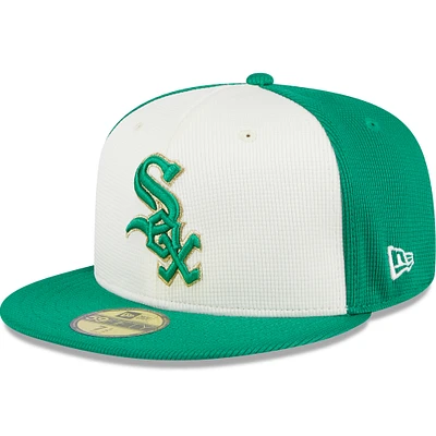 Men's New Era White/Green Chicago White Sox 2024 St. Patrick's Day 59FIFTY Fitted Hat