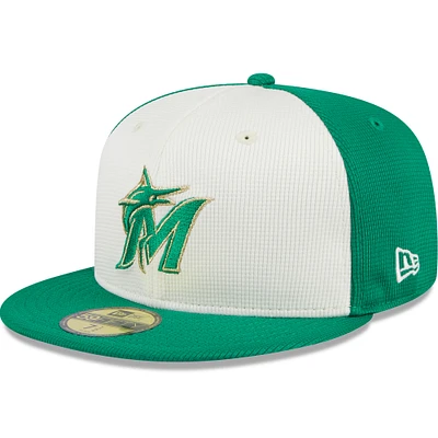 Men's New Era White/Green Miami Marlins 2024 St. Patrick's Day 59FIFTY Fitted Hat