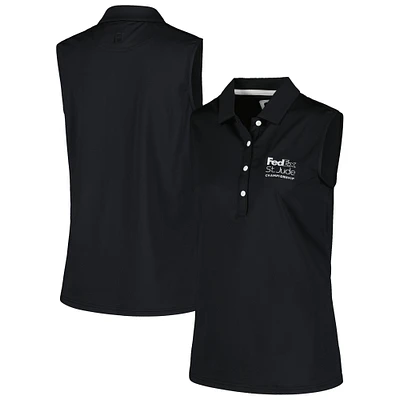 Women's FootJoy Black FedEx St. Jude Championship Sleeveless Polo