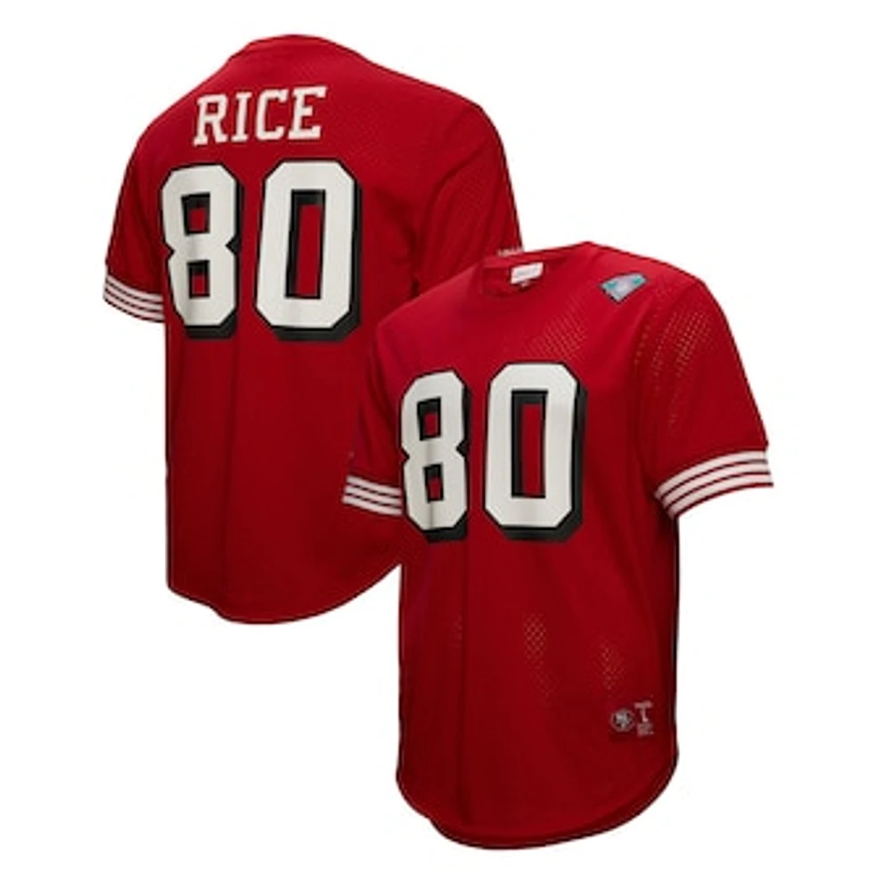 Men's Mitchell & Ness Jerry Rice Scarlet San Francisco 49ers Retired Player Name Number Mesh Top