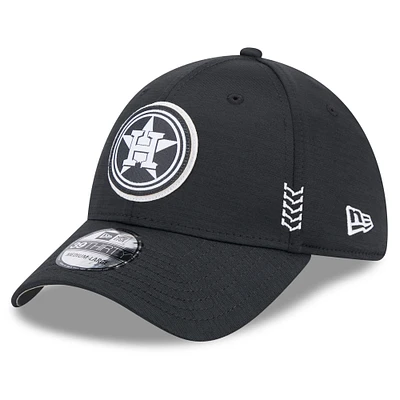 Men's New Era Black Houston Astros 2024 Clubhouse 39THIRTY Flex Hat