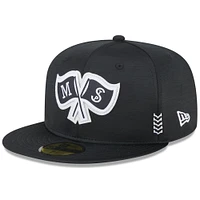 Men's New Era  Black Minnesota Twins 2024 Clubhouse 59FIFTY Fitted Hat