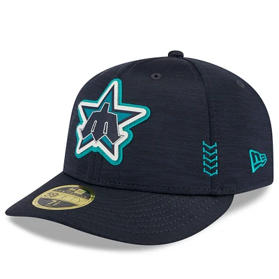 Men's New Era  Navy Seattle Mariners 2024 Clubhouse Low Profile 59FIFTY Fitted Hat