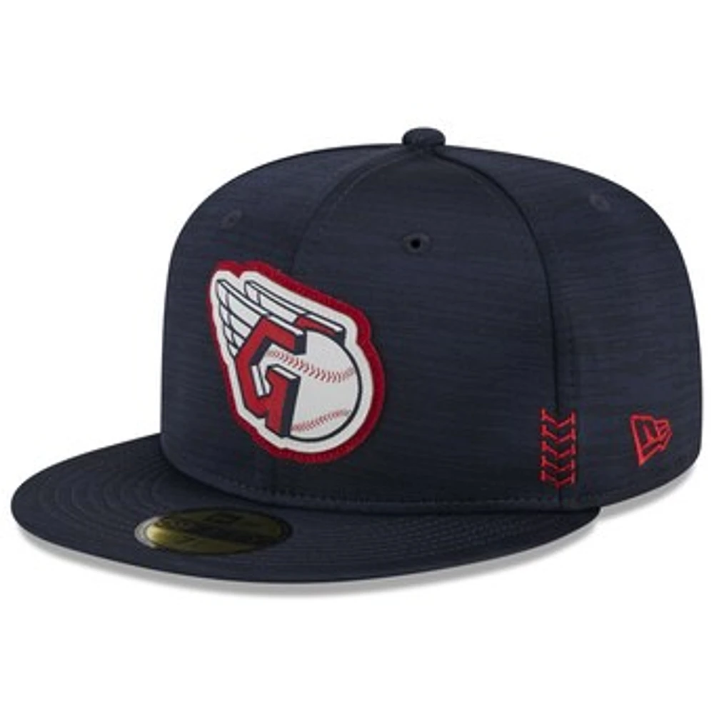 Men's New Era Navy Cleveland Guardians 2024 Clubhouse 59FIFTY Fitted Hat