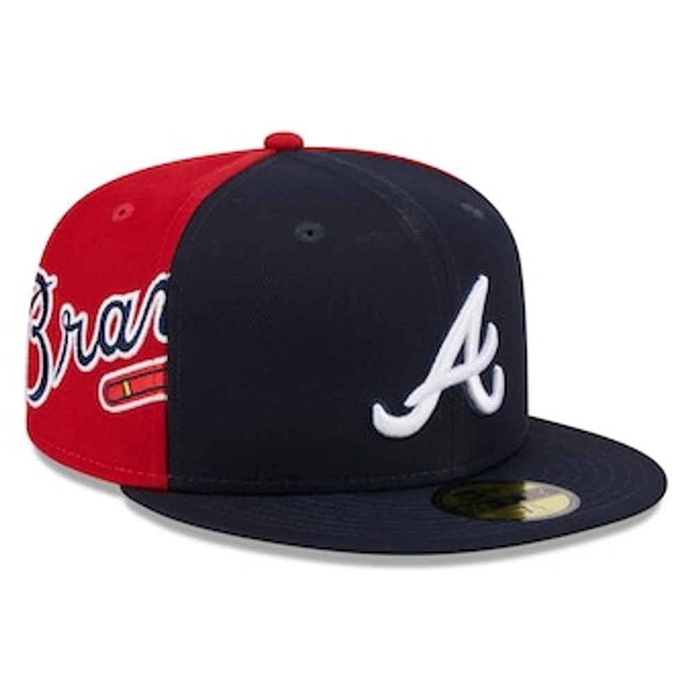 Men's New Era Navy/Red Atlanta Braves Gameday Sideswipe 59FIFTY Fitted Hat