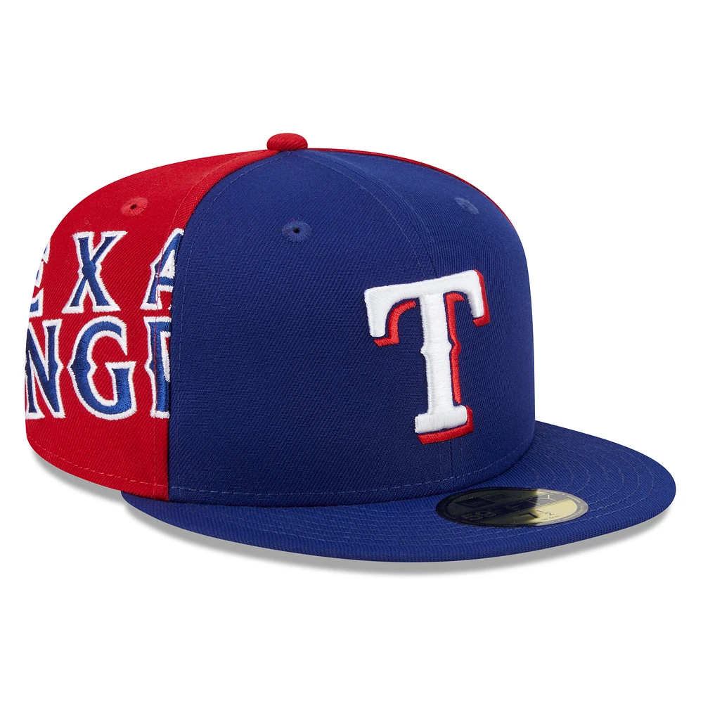 Men's New Era Royal/Red Texas Rangers Gameday Sideswipe 59FIFTY Fitted Hat