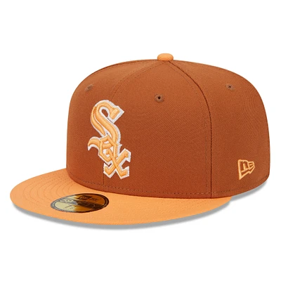 Men's New Era Brown/Orange Chicago White Sox Spring Color Basic Two-Tone 59FIFTY Fitted Hat