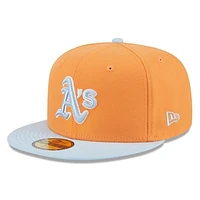 Men's New Era Light Blue/ Athletics Spring Color Basic Two-Tone 59FIFTY Fitted Hat
