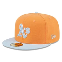 Men's New Era Light Blue/ Athletics Spring Color Basic Two-Tone 59FIFTY Fitted Hat