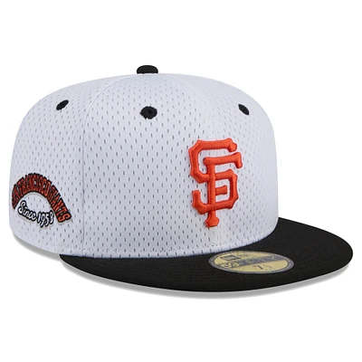 Men's New Era White San Francisco Giants Throwback Mesh 59FIFTY Fitted Hat