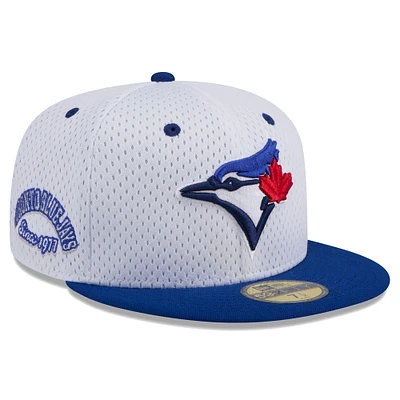 Men's New Era White Toronto Blue Jays Throwback Mesh 59FIFTY Fitted Hat