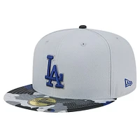 Men's New Era Gray Los Angeles Dodgers Active Team Camo 59FIFTY Fitted Hat