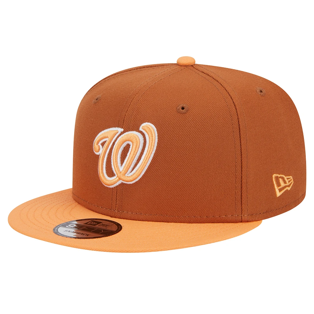 Men's New Era Brown Washington Nationals Spring Color Two-Tone 9FIFTY Snapback Hat