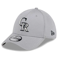 Men's New Era Gray Colorado Rockies Active Pivot 39THIRTY Flex Hat