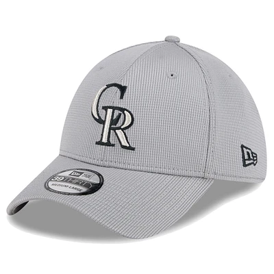 Men's New Era Gray Colorado Rockies Active Pivot 39THIRTY Flex Hat