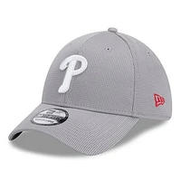 Men's New Era Gray Philadelphia Phillies Active Pivot 39THIRTY Flex Hat