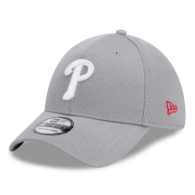 Men's New Era Gray Philadelphia Phillies Active Pivot 39THIRTY Flex Hat