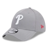 Men's New Era Gray Philadelphia Phillies Active Pivot 39THIRTY Flex Hat