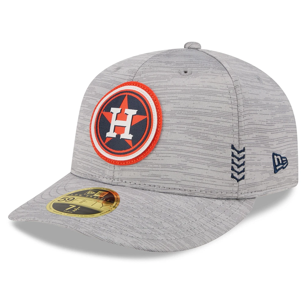 Men's New Era  Gray Houston Astros 2024 Clubhouse Low Profile 59FIFTY Fitted Hat