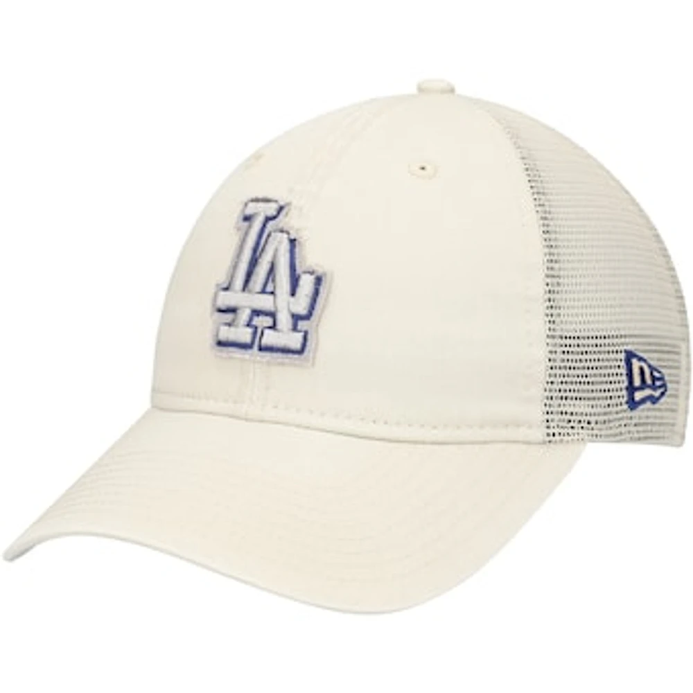 Men's New Era Stone Los Angeles Dodgers Game Day 9TWENTY Adjustable Trucker Hat