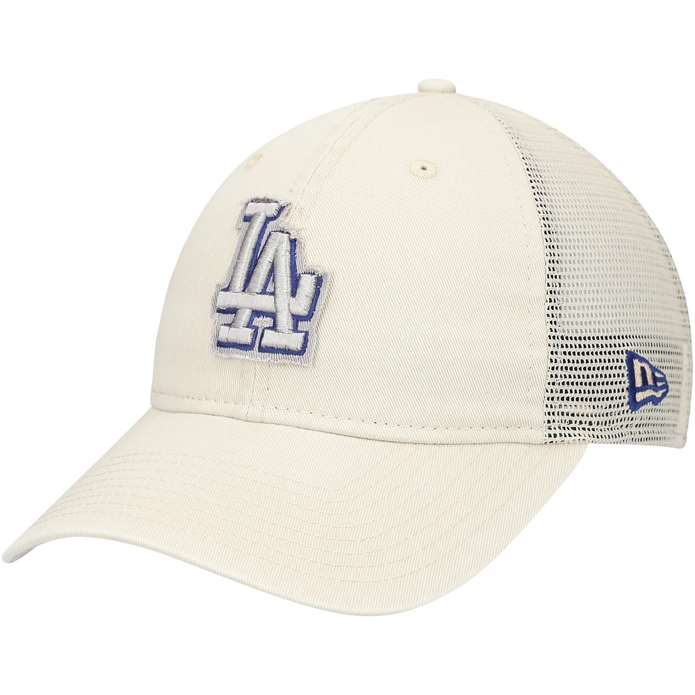 Men's New Era Stone Los Angeles Dodgers Game Day 9TWENTY Adjustable Trucker Hat