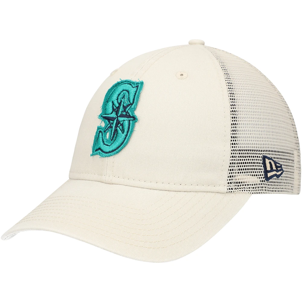 Men's New Era Stone Seattle Mariners Game Day 9TWENTY Adjustable Trucker Hat