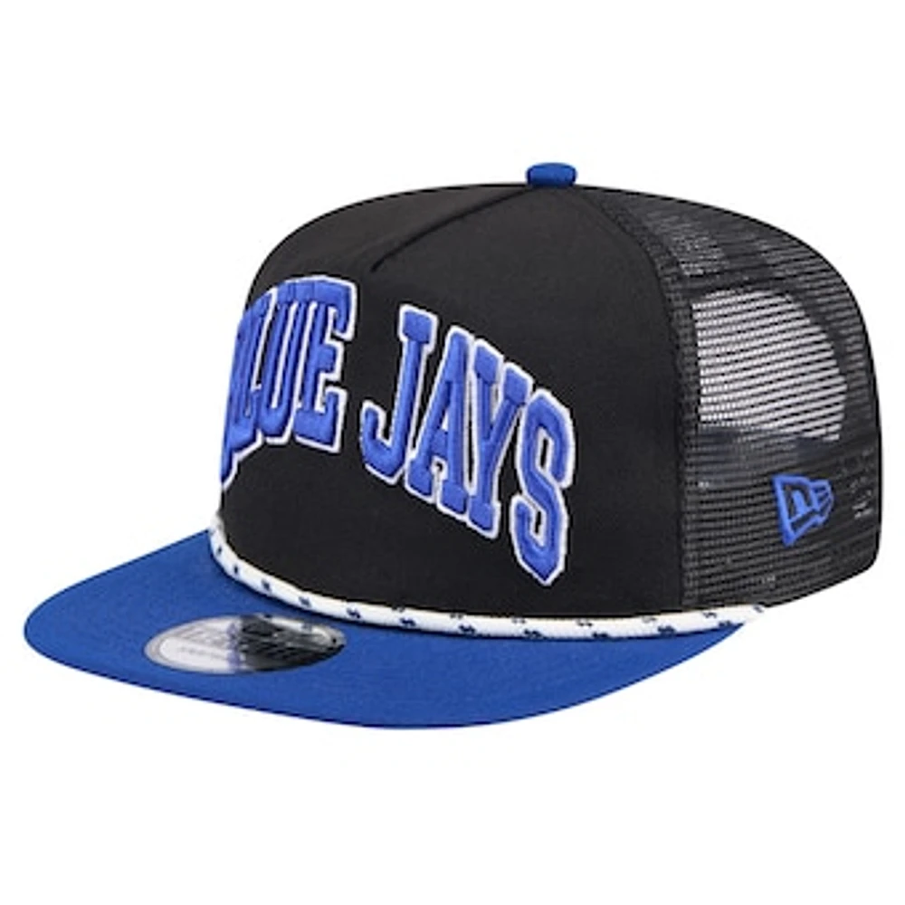 Men's New Era Black Toronto Blue Jays Throwback Meshback Golfer Hat