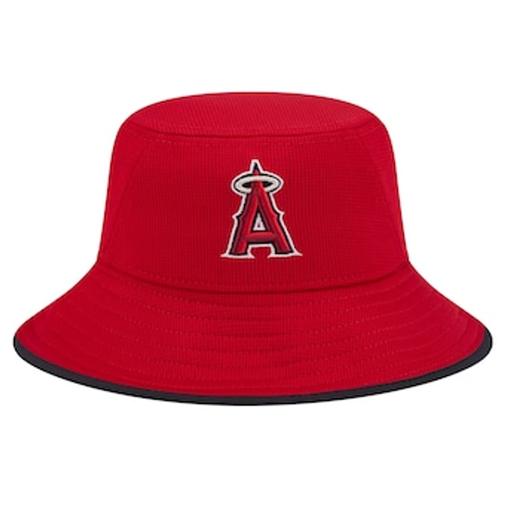 Men's New Era Red Los Angeles Angels Game Day Bucket Hat