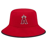 Men's New Era Red Los Angeles Angels Game Day Bucket Hat