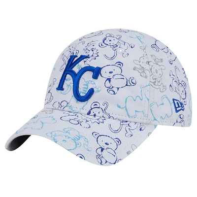 Toddler New Era White Kansas City Royals Animal 9FORTY Flex Hat