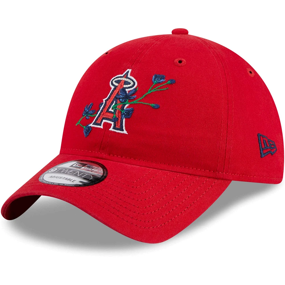 Women's New Era Red Los Angeles Angels Game Day Bloom Branch 9TWENTY Adjustable Hat