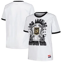 Women's 5th & Ocean by New Era White LAFC Throwback Ringer T-Shirt