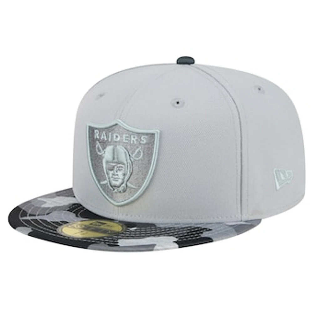 Men's New Era Gray Las Vegas Raiders Active Camo 59FIFTY Fitted Hat