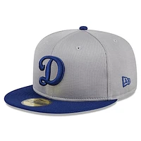 Men's New Era  Gray Los Angeles Dodgers 2024 Batting Practice 59FIFTY Fitted Hat